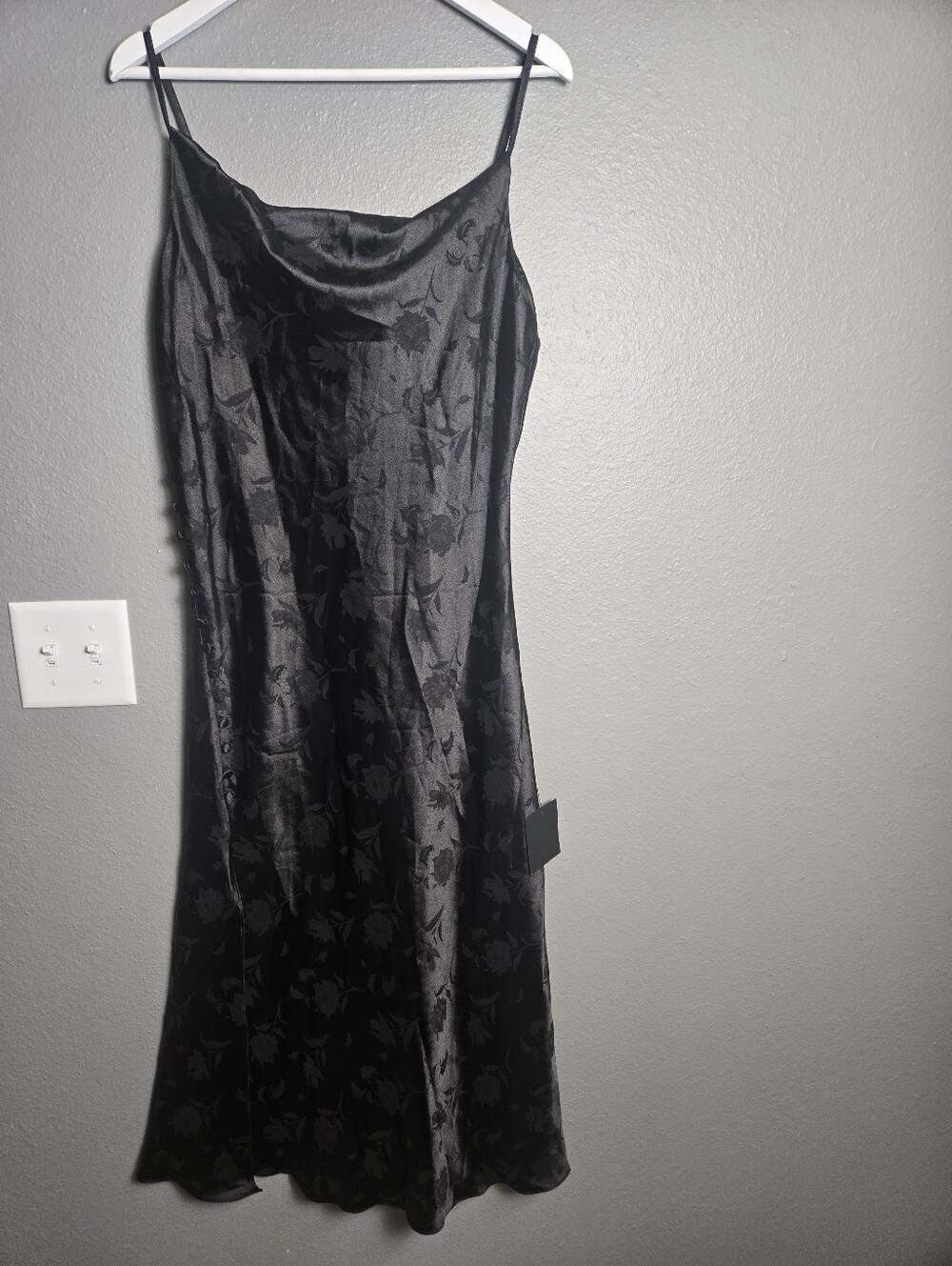 Lulu's Black Floral Slip Maxi Dress Size Large